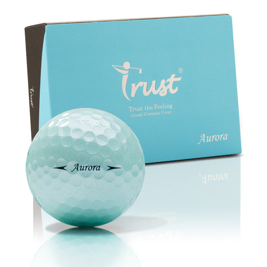 Aurora Icy Blue Crystal Urethane Golf Ball, 12 Balls