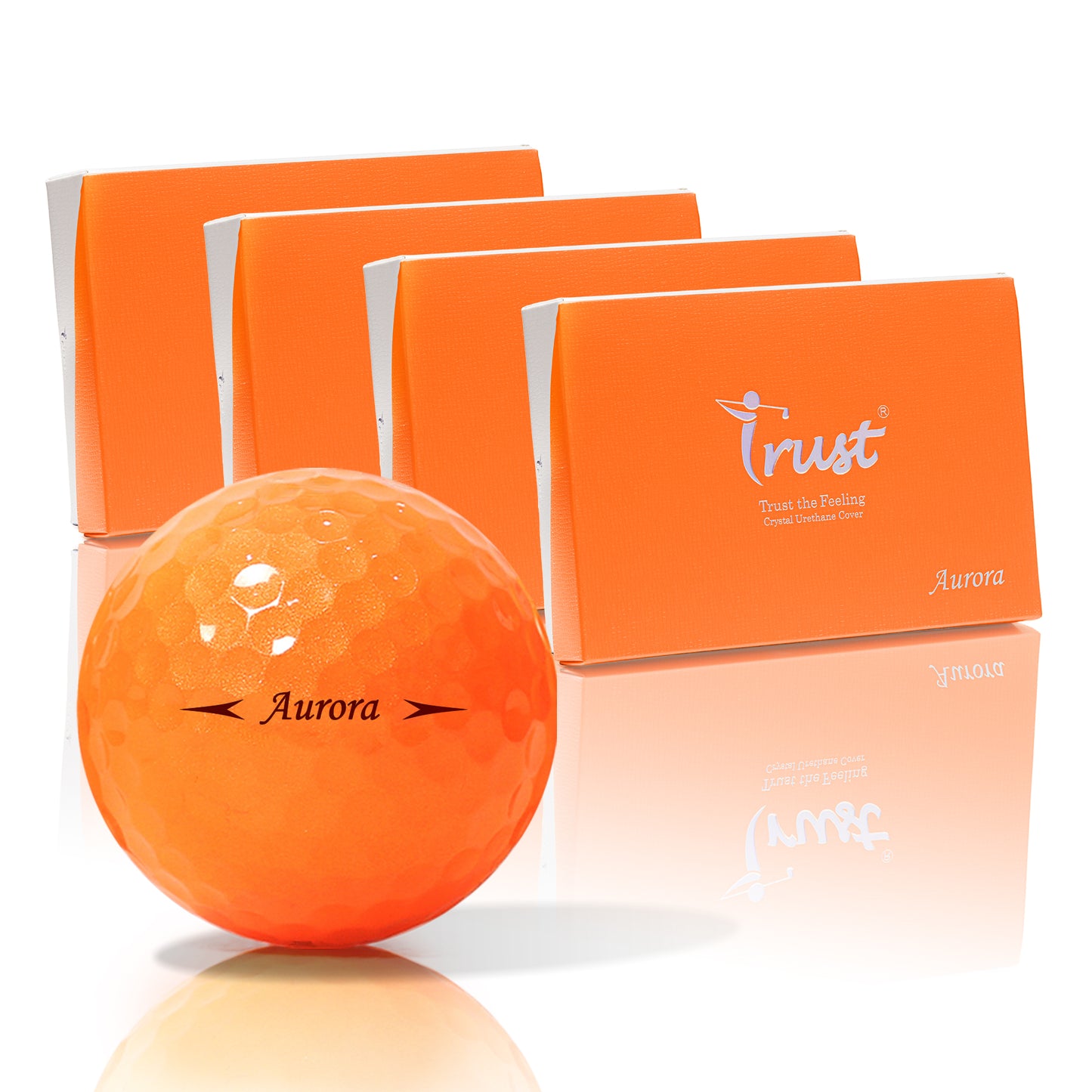 Trust Golf Balls Aurora Orange - Eye-catching golf balls, crystal urethane, 48 balls 