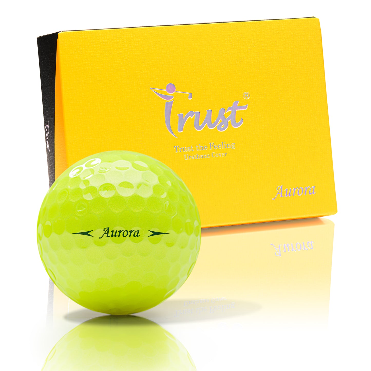 Trust Golf Balls Aurora Yellow - Eye-catching golf balls, crystal urethane, 12 balls 