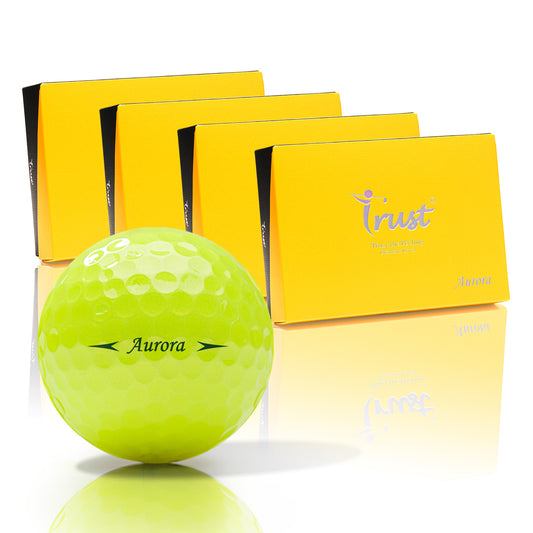 Trust Golf Balls Aurora Yellow - Eye-catching golf balls, crystal urethane, 48 balls 
