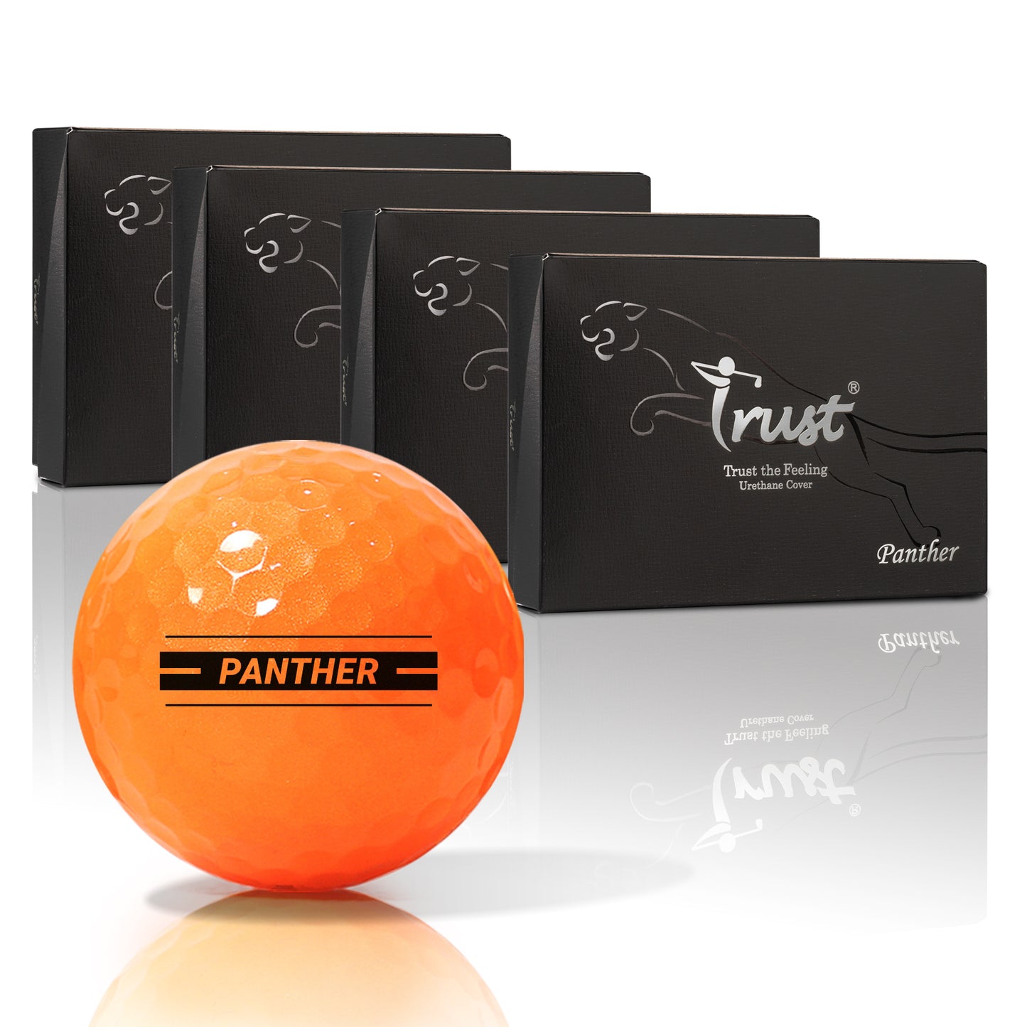 Trust Golf Balls Panther Orange – Eye-catching golf balls, crystal urethane, 48 balls 
