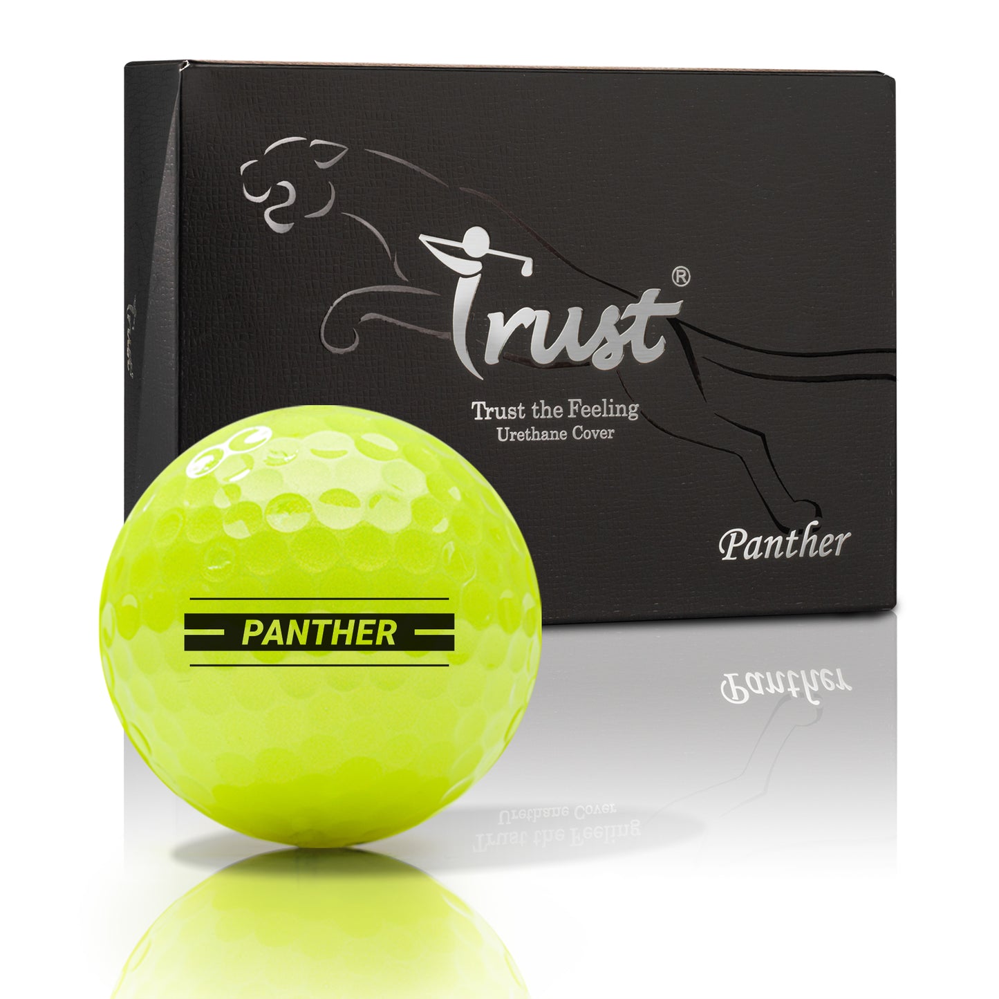 Trust Golf Balls Panther Yellow – Eye-catching golf balls, crystal urethane, 12 balls 