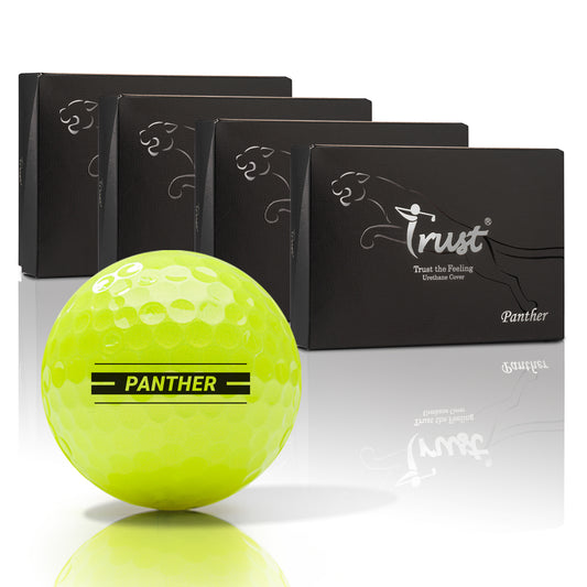 Trust Golf Balls Panther Yellow – Eye-catching golf balls, crystal urethane, 48 balls 
