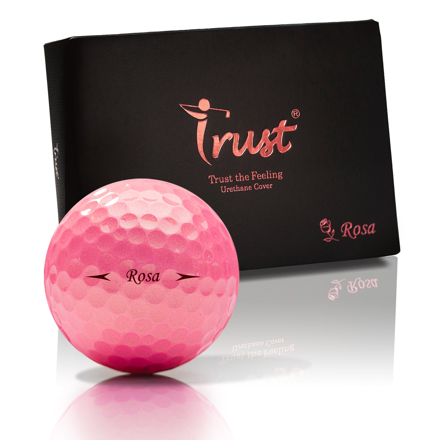 Trust Golf Balls Aurora Pink - Eye-catching golf balls, crystal urethane, 12 balls, rose gold 