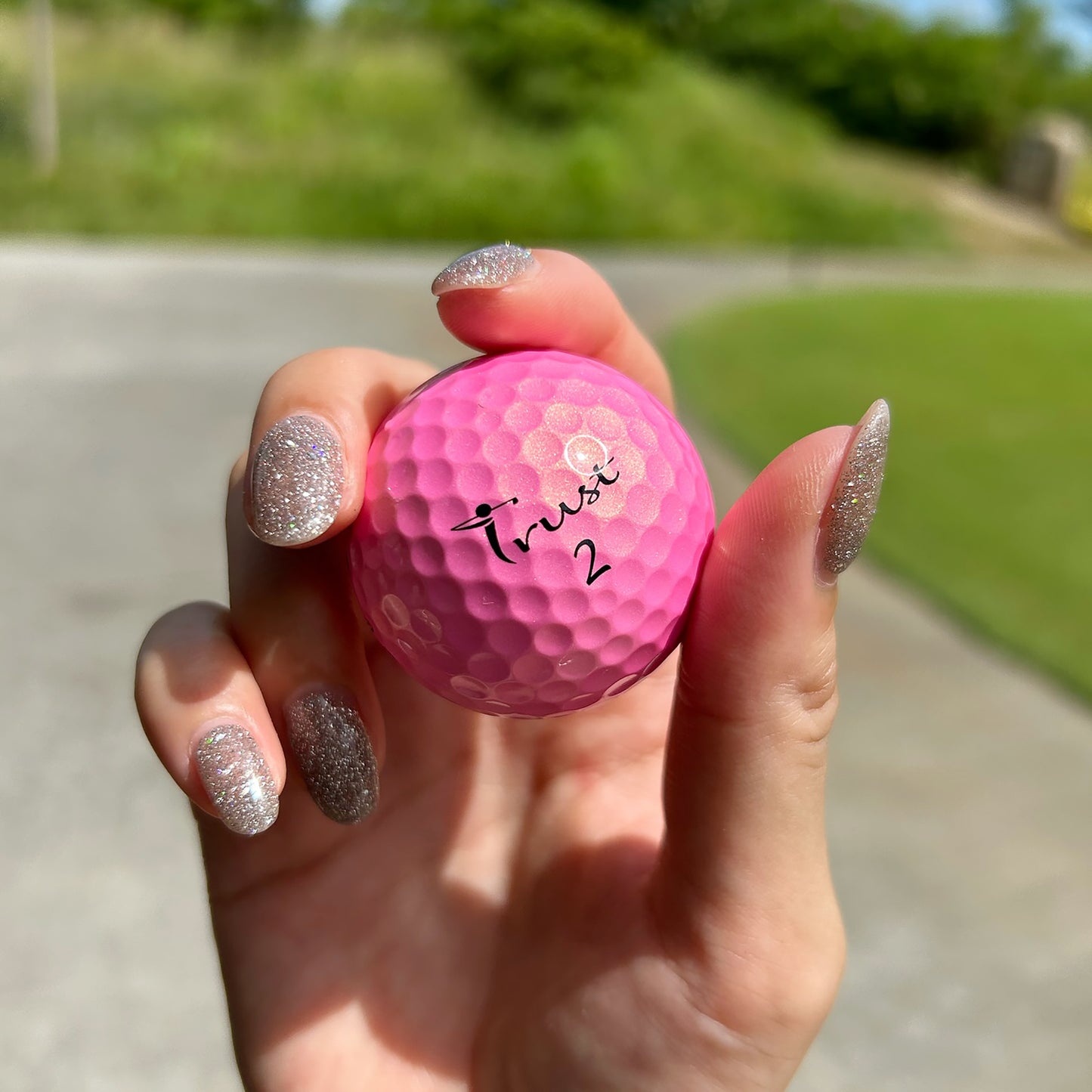 Trust Golf Balls Aurora Pink - Eye-catching golf balls, crystal urethane, 12 balls, rose gold 