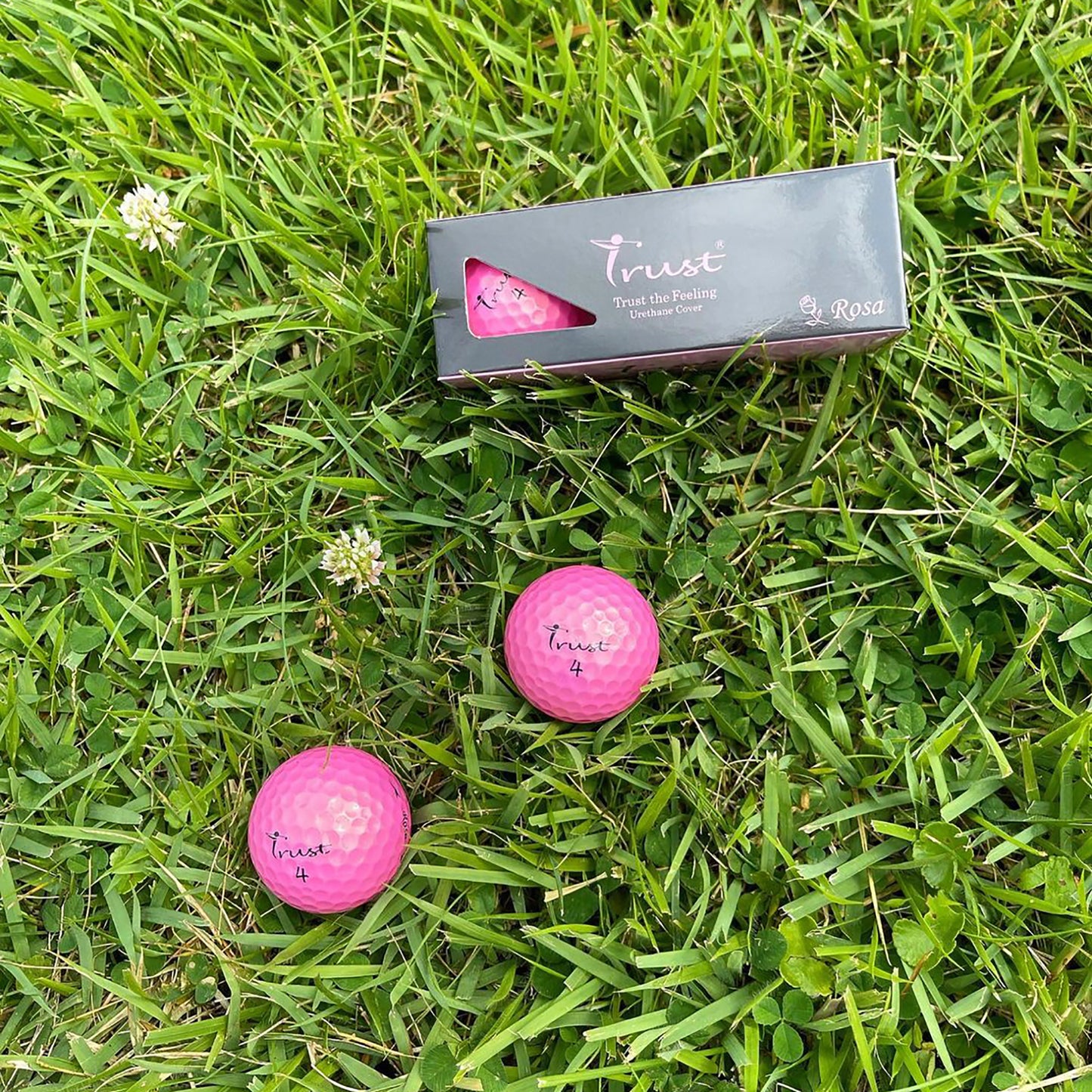 Trust Golf Balls Aurora Pink - Eye-catching golf balls, crystal urethane, 12 balls, rose gold 