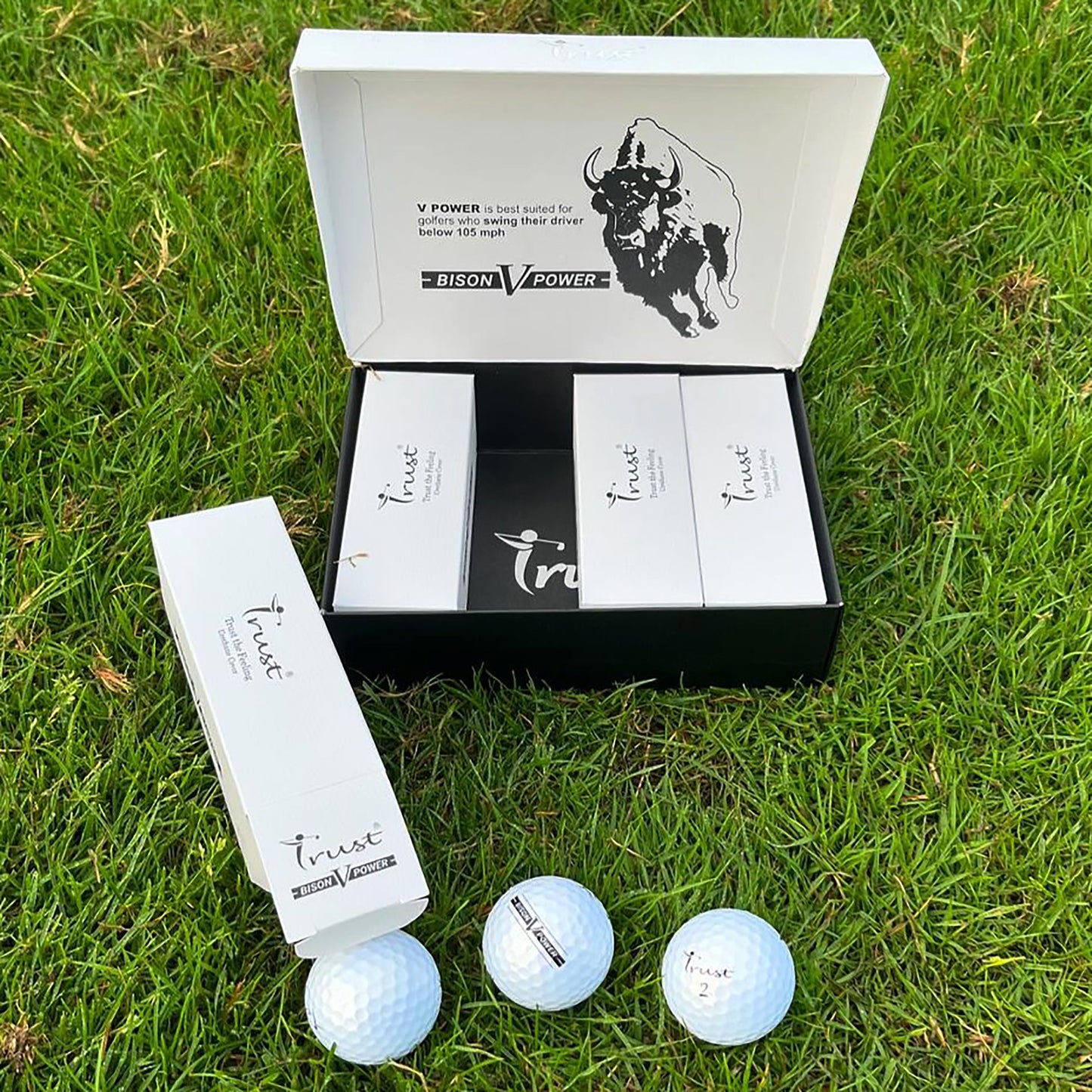 Trust Golf Balls Bison V Power - For ambitious golfers: Extreme distance under 169 km/h, 12 balls 
